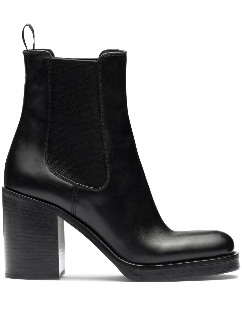 Prada brushed leather 85mm ankle boots - Black von Prada
