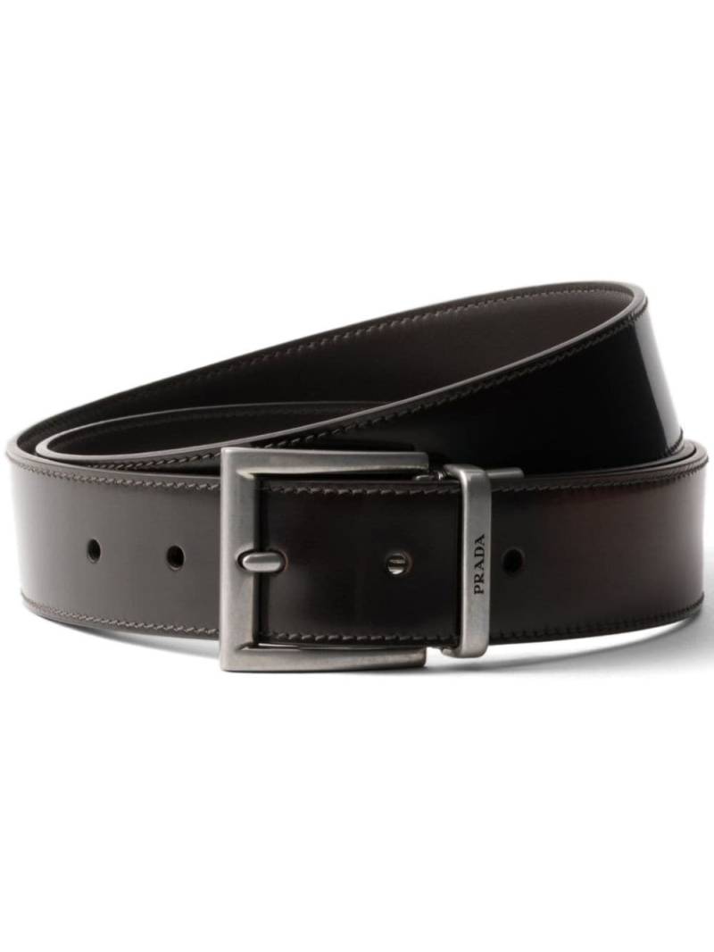 Prada brushed-leather belt - Brown von Prada