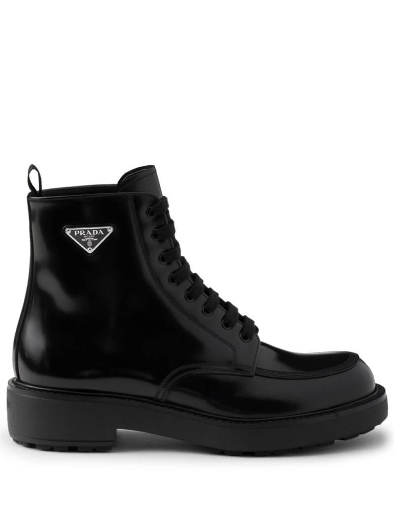 Prada brushed-leather boots - Black von Prada