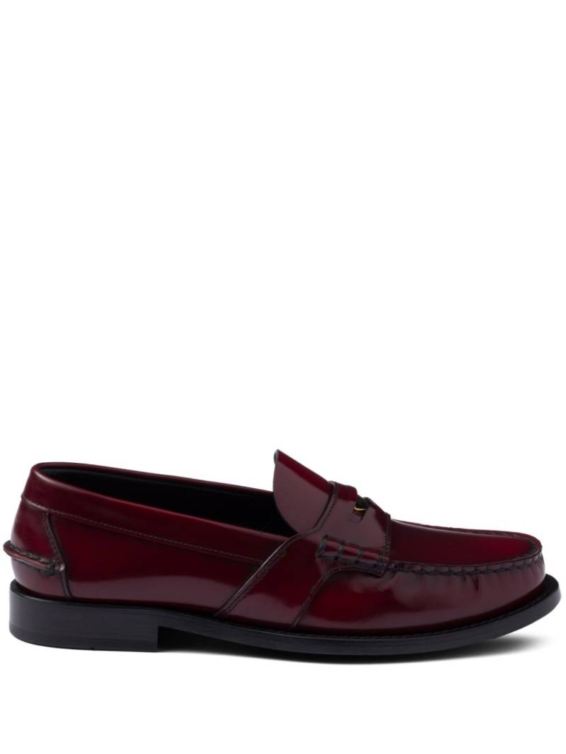 Prada brushed-leather loafers - Red von Prada