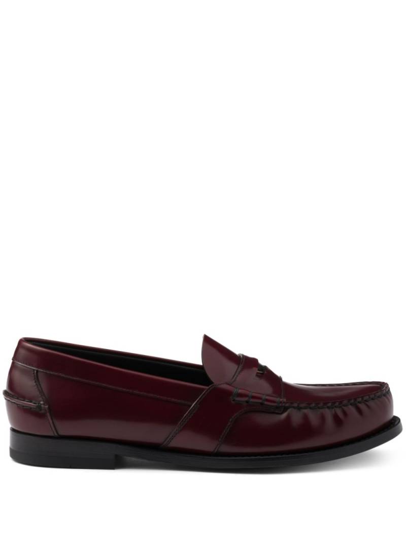 Prada brushed leather loafers - Red von Prada