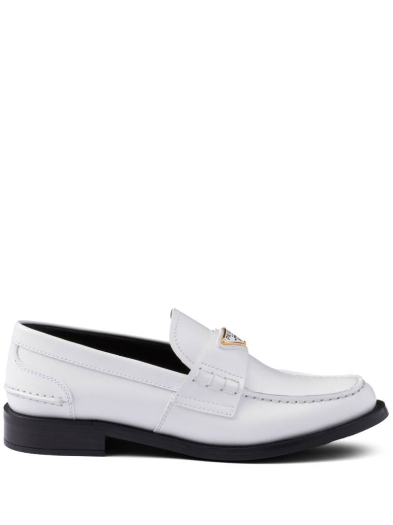 Prada brushed leather loafers - White von Prada