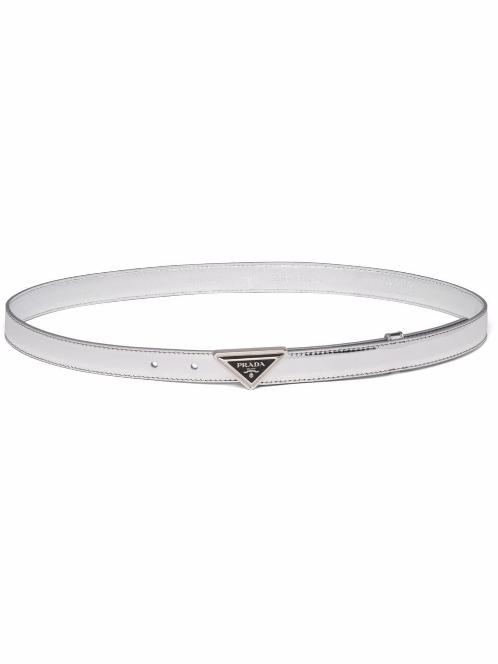 Prada brushed leather logo-buckle belt - Silver von Prada