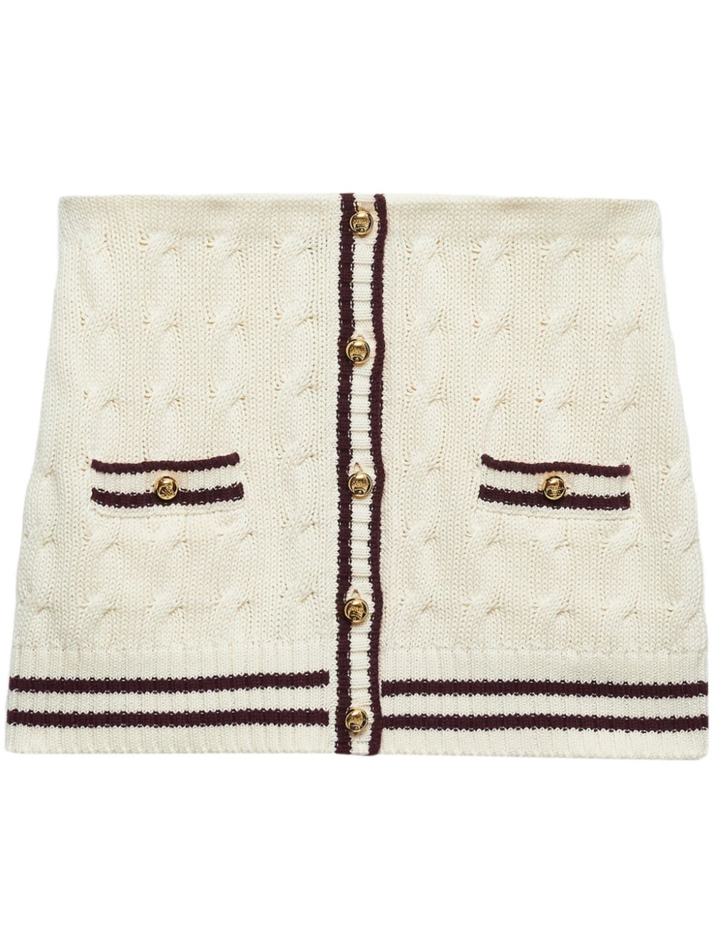 Prada cable-knit cotton mini skirt - White von Prada