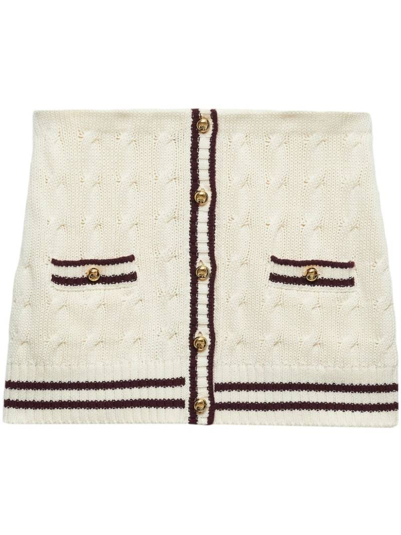 Prada cable-knit cotton mini skirt - White von Prada