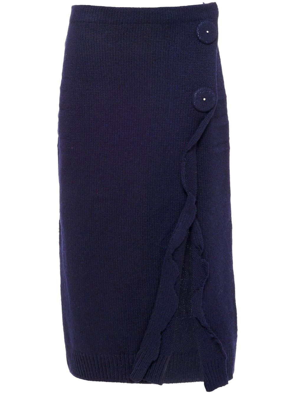 Prada side-split wool-cashmere skirt - Blue von Prada