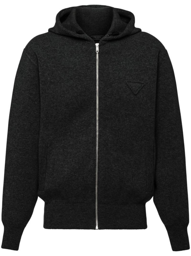 Prada cashmere knitted zip-up hoodie - Black von Prada