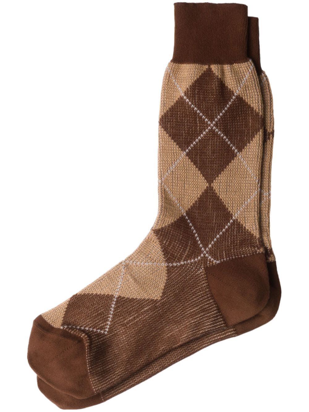 Prada check cotton socks - Brown von Prada