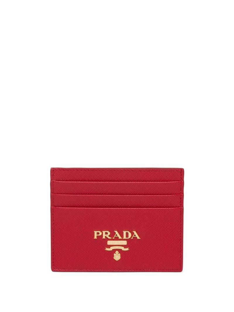 Prada compact front logo cardholder - Red von Prada