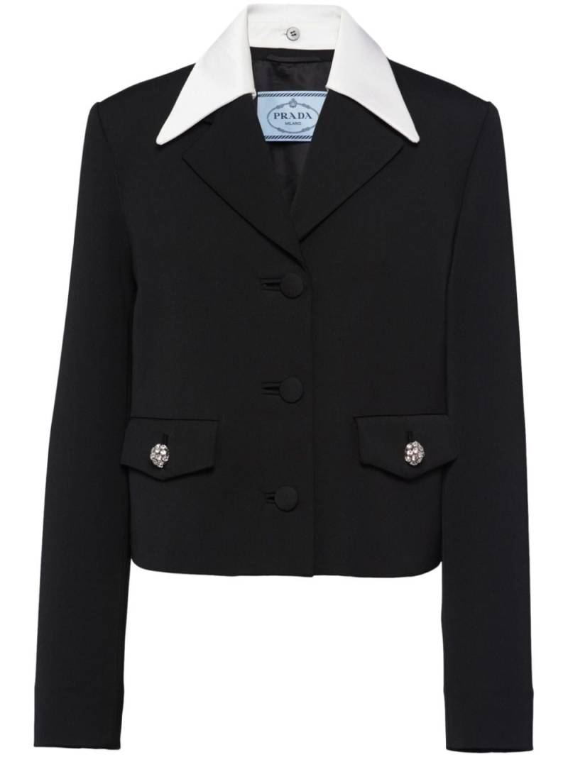 Prada contrast-trim wool blazer - Blue von Prada