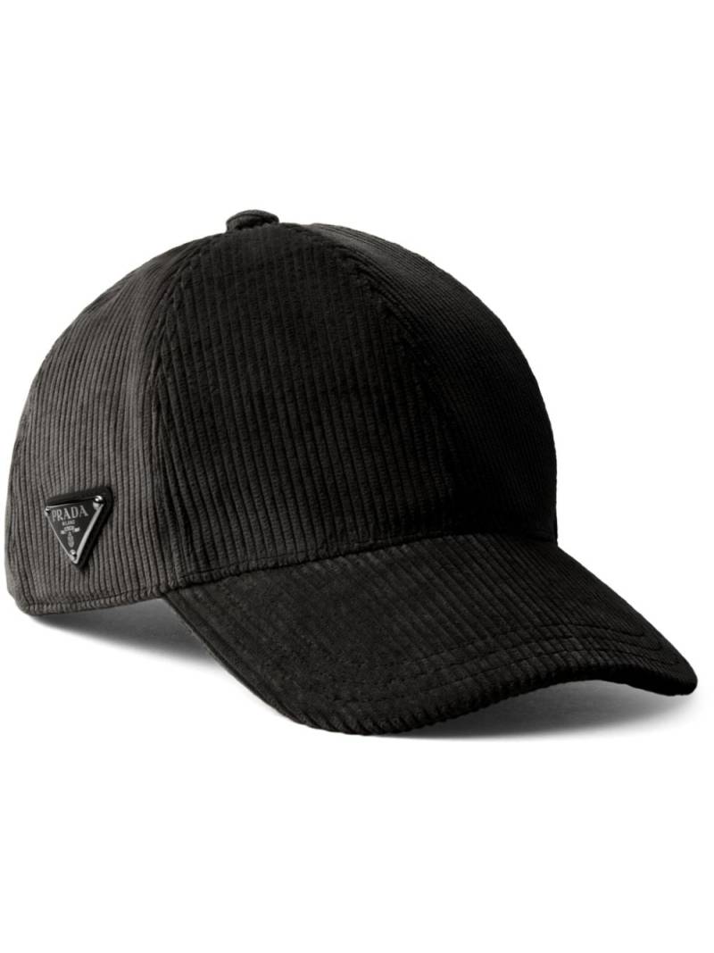 Prada corduroy baseball cap - Black von Prada