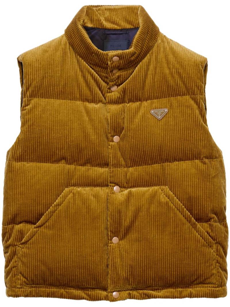 Prada corduroy gilet - Yellow von Prada