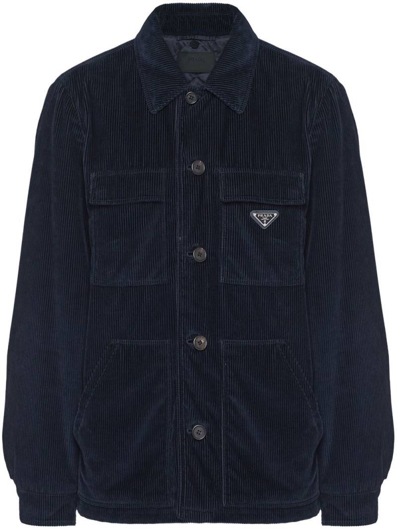 Prada corduroy shirt jacket - Blue von Prada