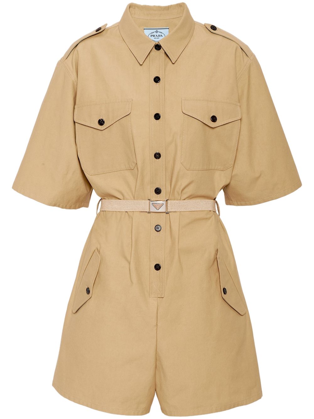 Prada cotton playsuit - Neutrals von Prada