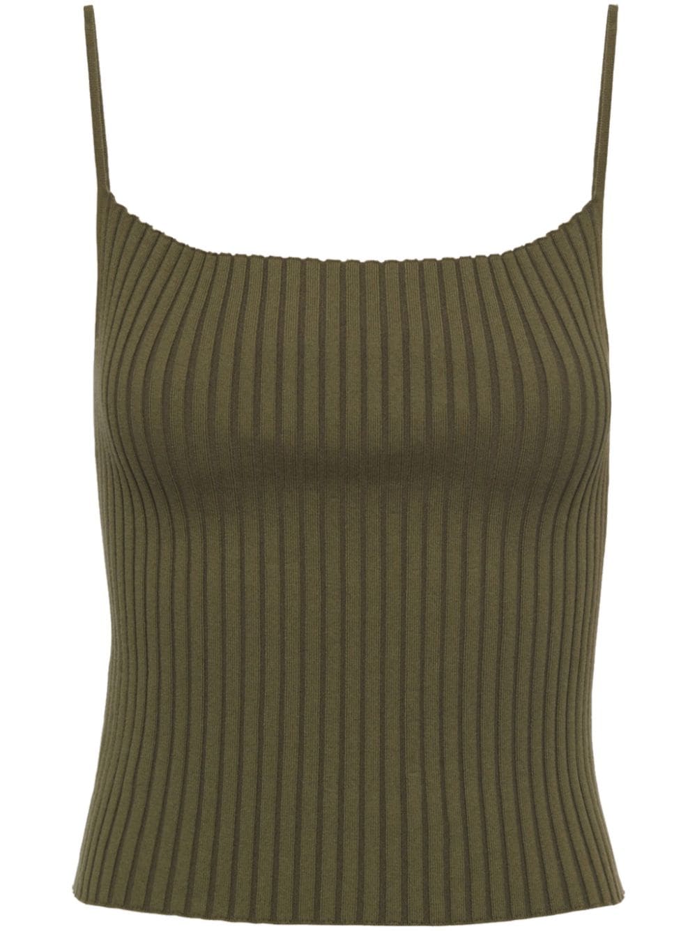 Prada cotton ribbed tank top - Green von Prada