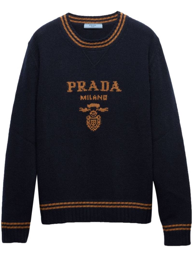 Prada crew-neck cashmere jumper - Blue von Prada