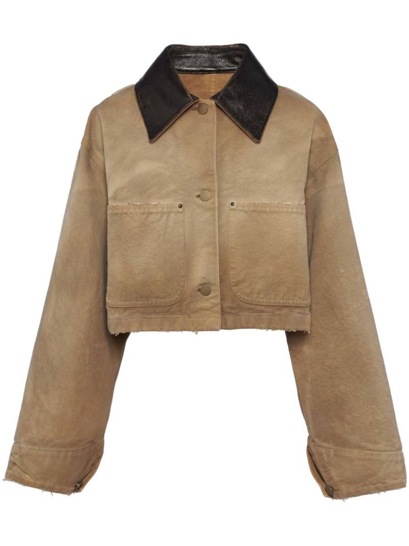 Prada cropped canvas jacket - Neutrals von Prada