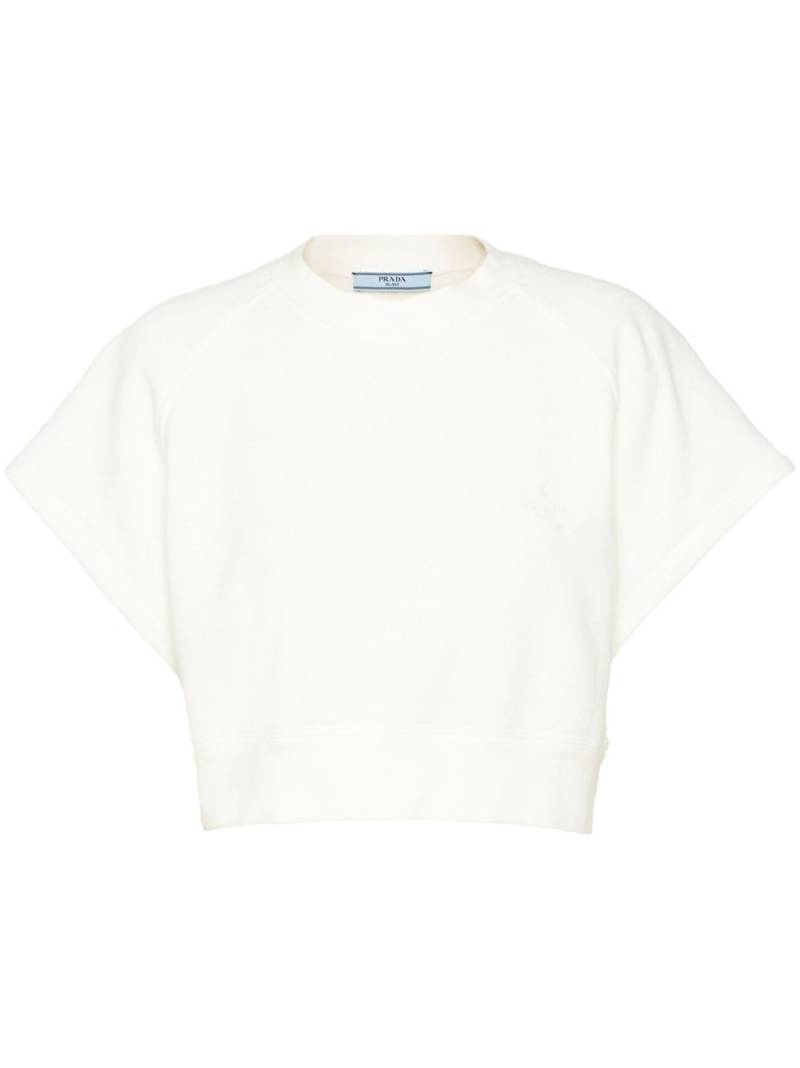 Prada cropped cotton sweatshirt - White von Prada