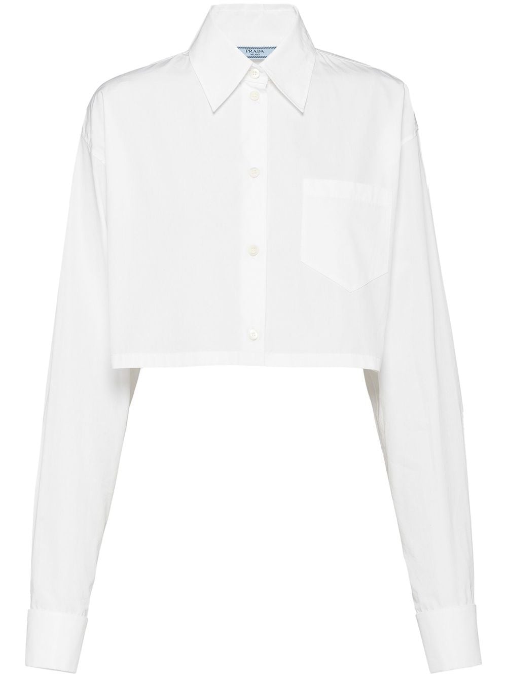 Prada triangle-logo cropped shirt - White von Prada