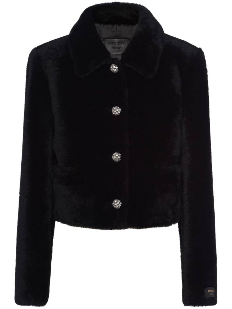 Prada cropped shearling jacket - Black von Prada