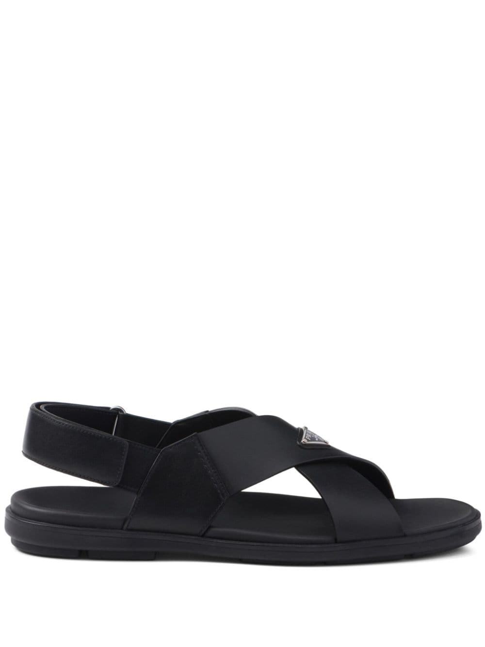 Prada crossover-straps leather sandals - Black von Prada