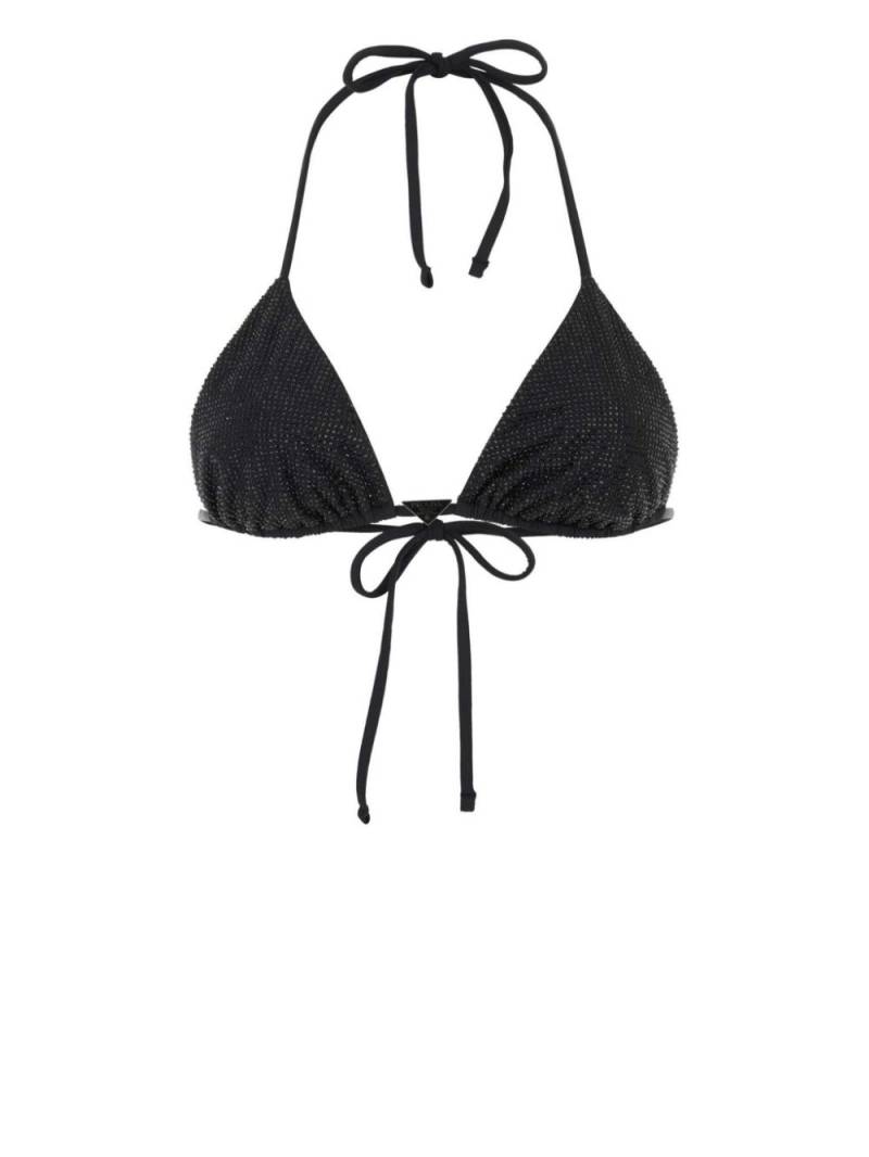 Prada crystal-embellished bikini top - Black von Prada