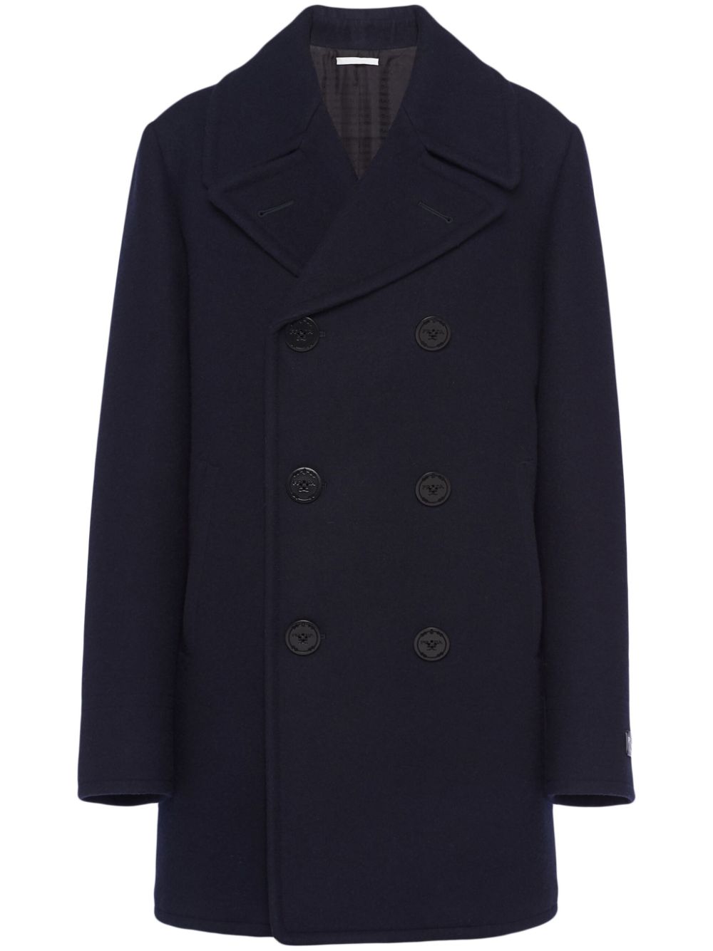 Prada double-breasted wool-blend peacoat - Blue von Prada