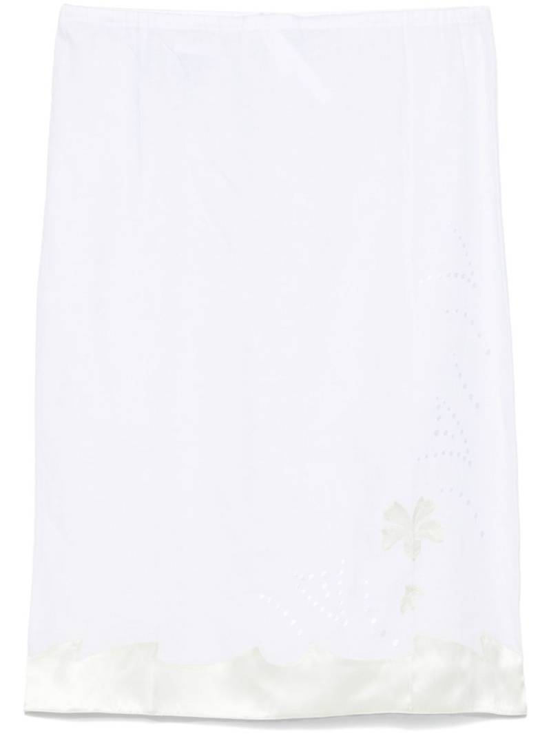 Prada embroidered linen skirt - White von Prada