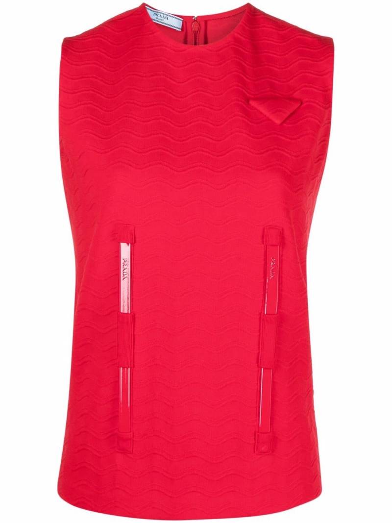 Prada embroidered-logo jacquard tank top von Prada