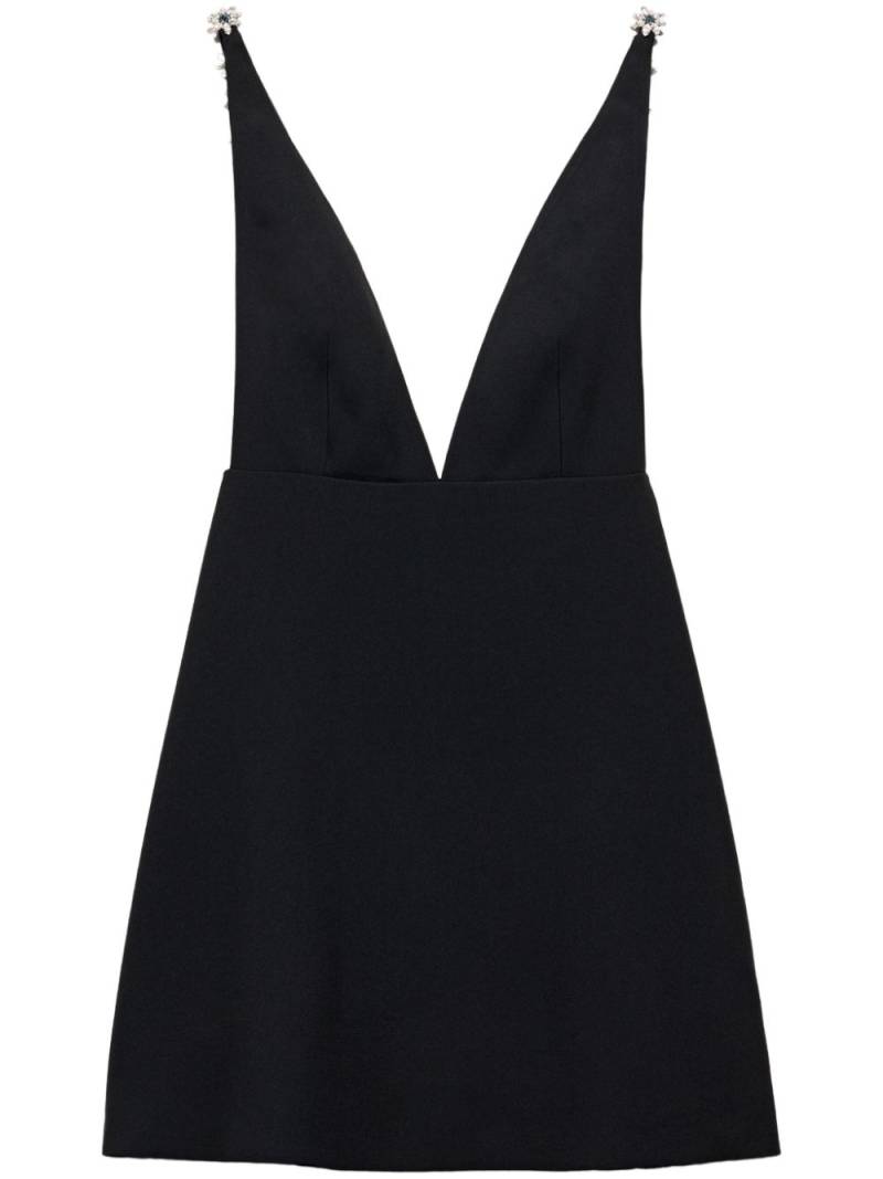 Prada embroidered sablé mini dress - Black von Prada