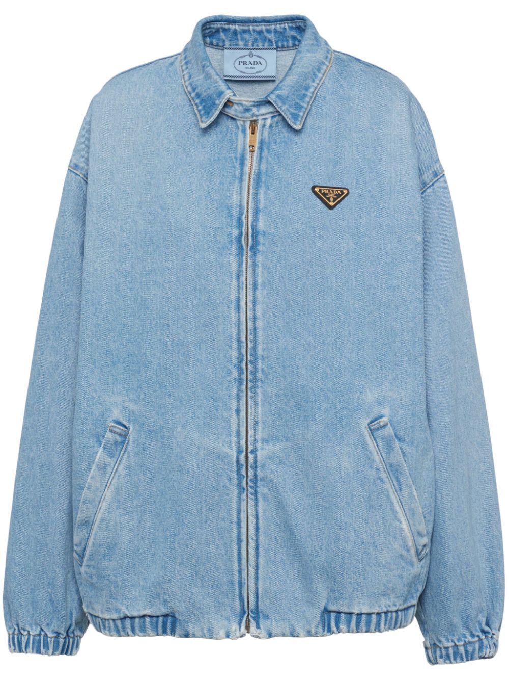 Prada Enamel Logo Denim Jacket - Blue von Prada