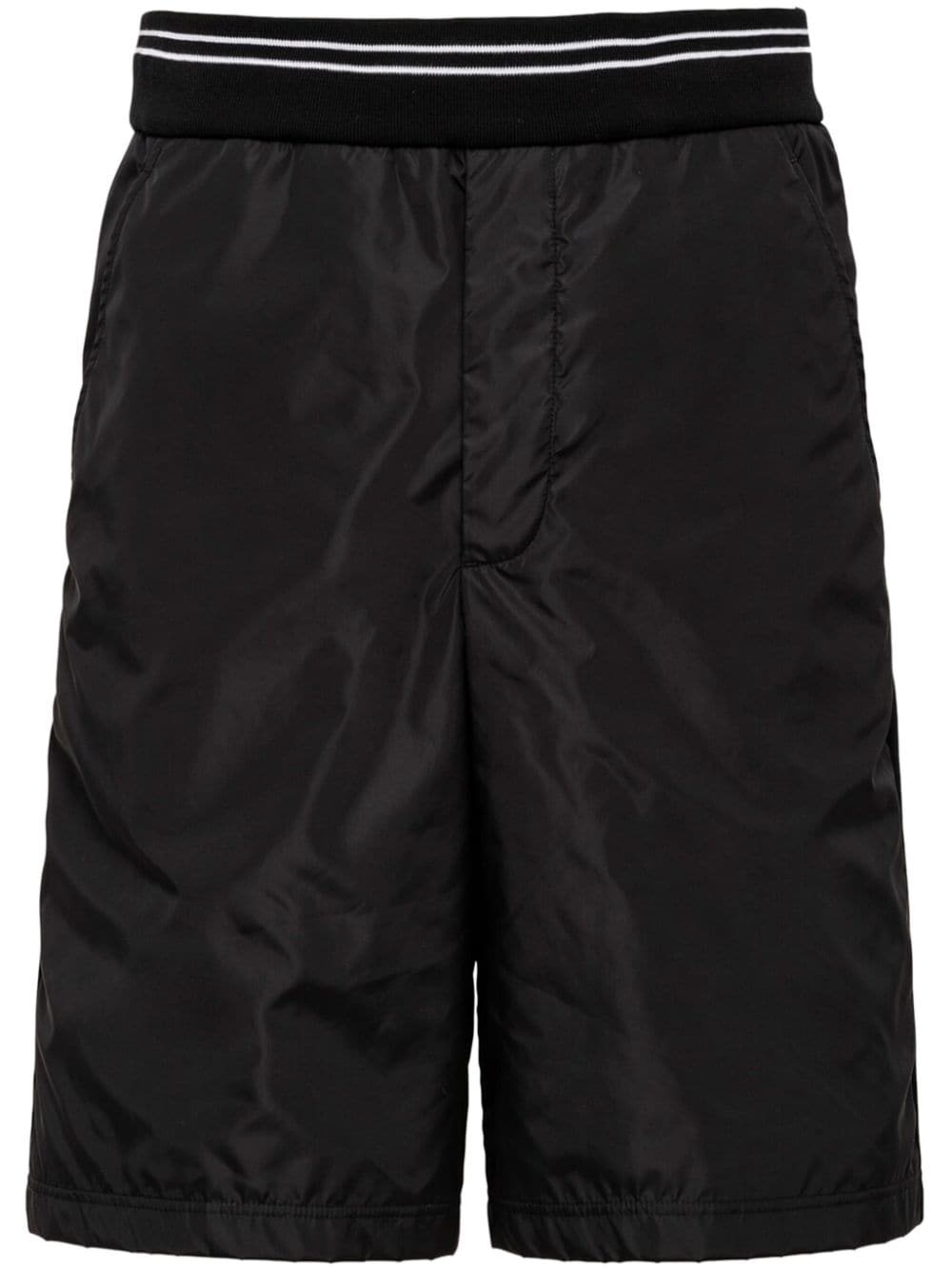 Prada triangle-logo piqué bermuda shorts - Black von Prada