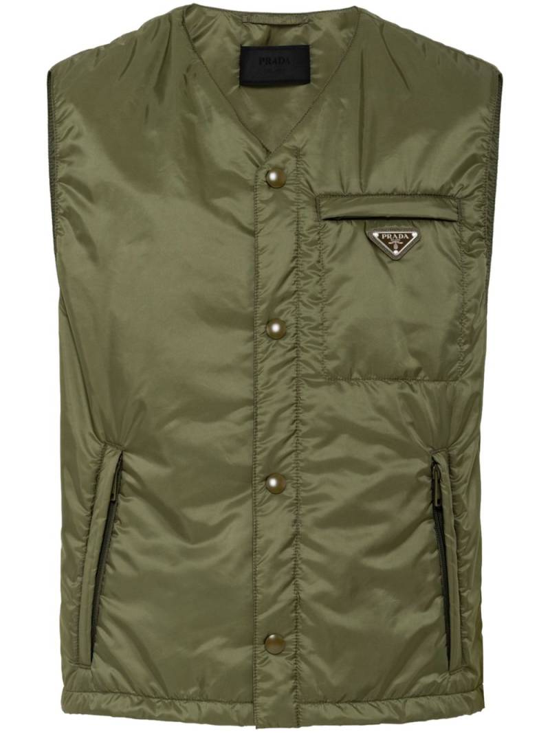 Prada enamel triangle-logo gilet - Green von Prada