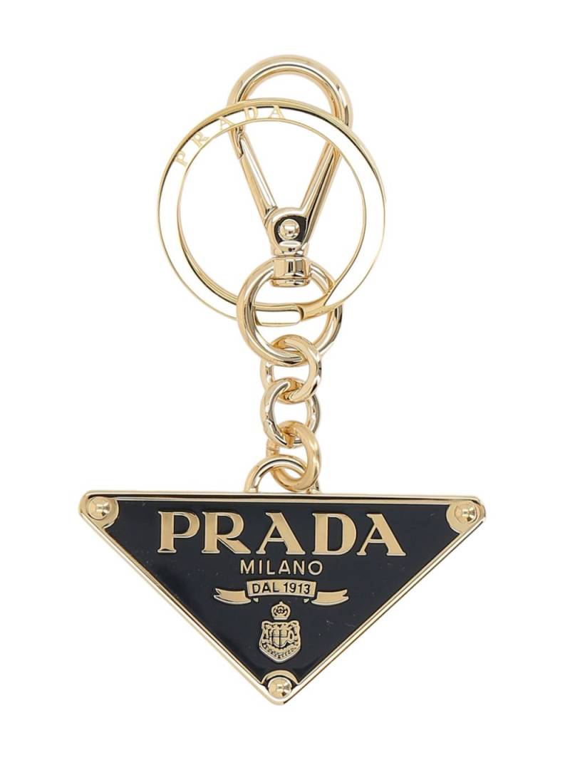 Prada enamel triangle-logo keychain - Gold von Prada