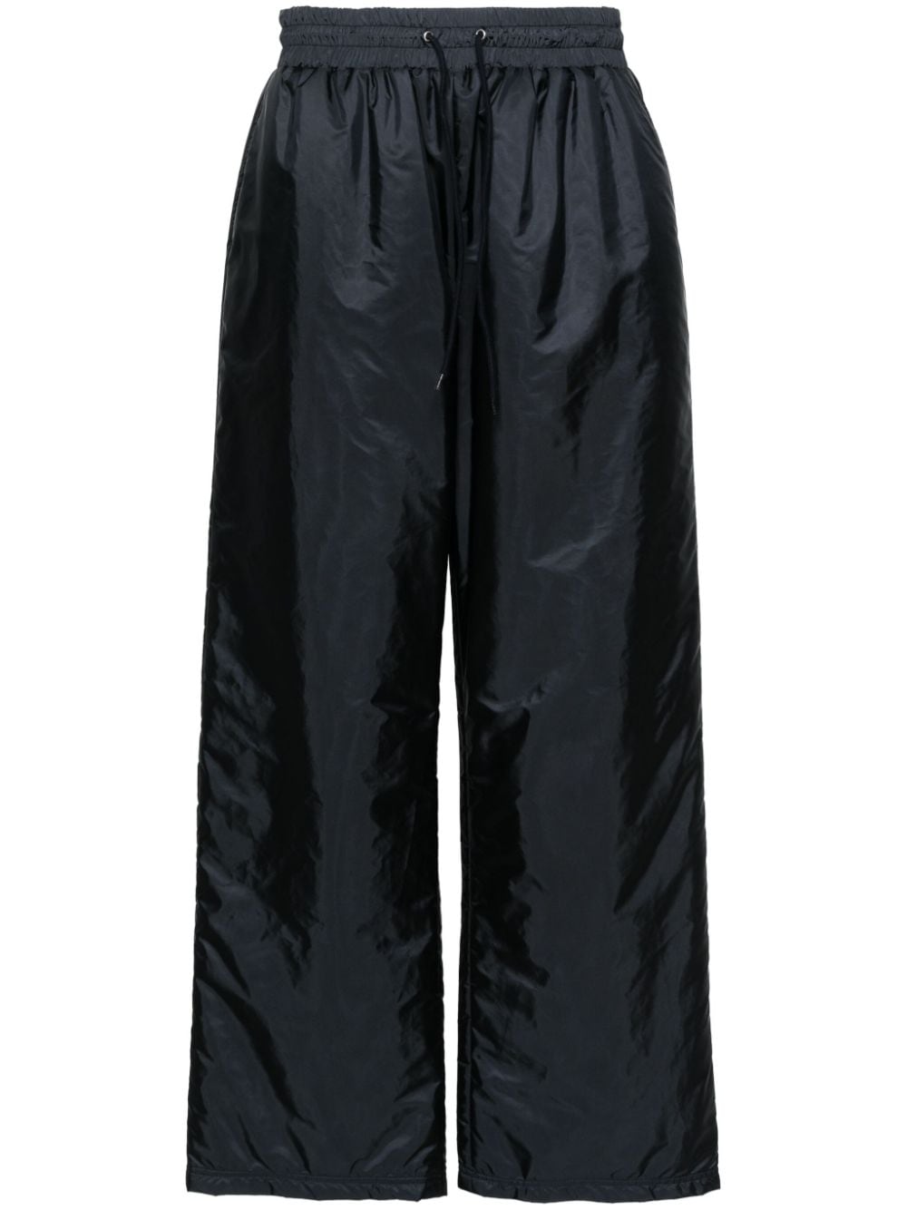 Prada enamel-triangle padded straight trousers - Blue von Prada