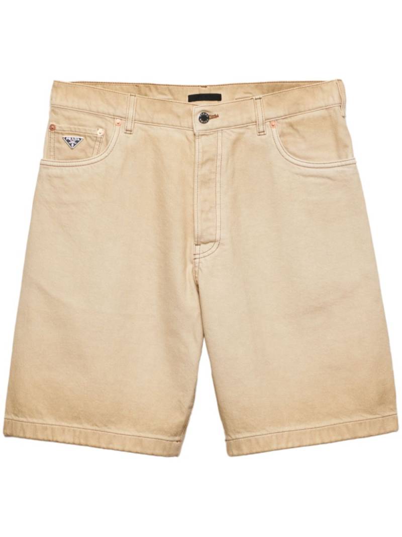 Prada faded-effect denim shorts - Neutrals von Prada