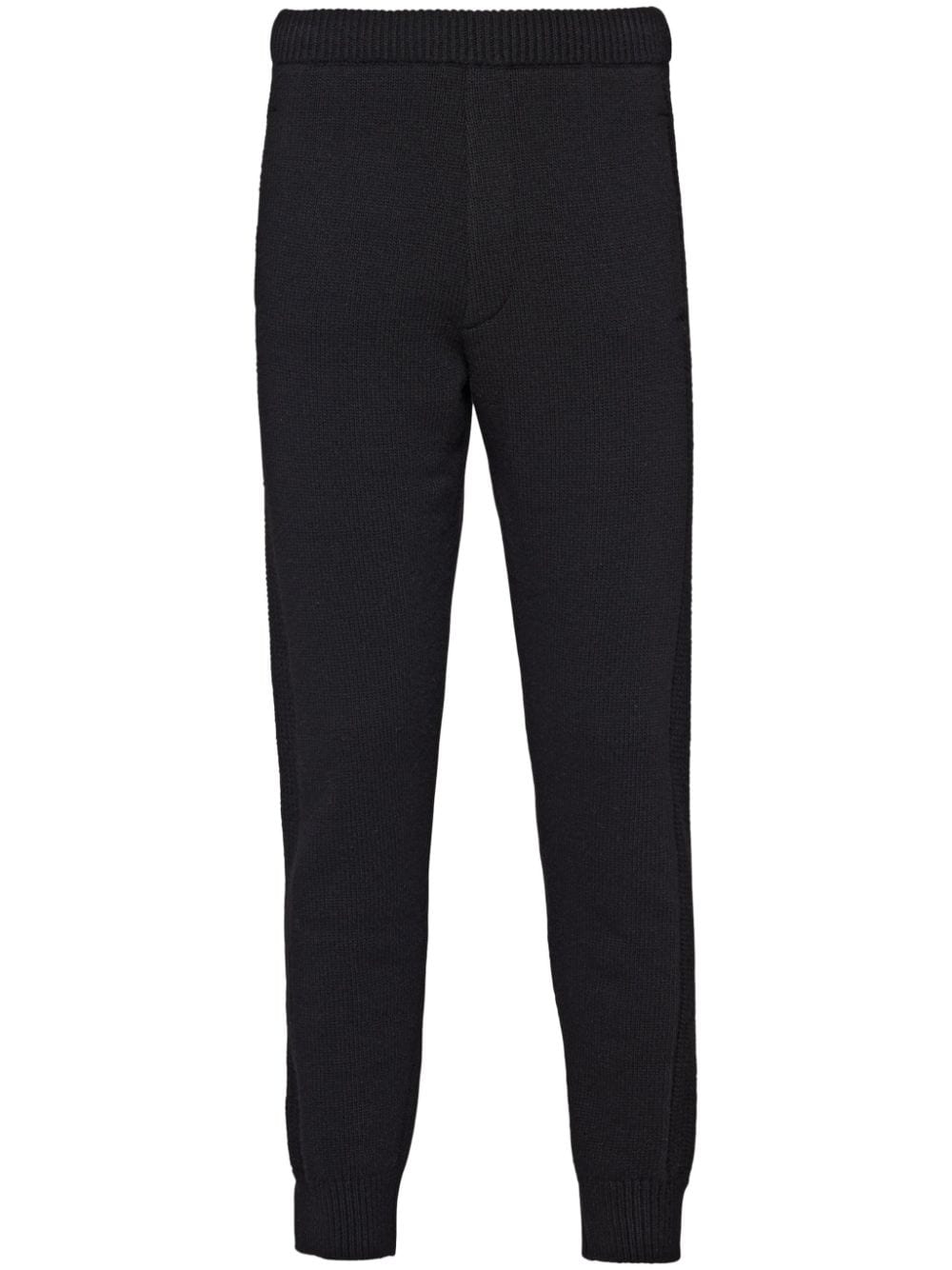 Prada fine-knit cashmere track pants - Black von Prada