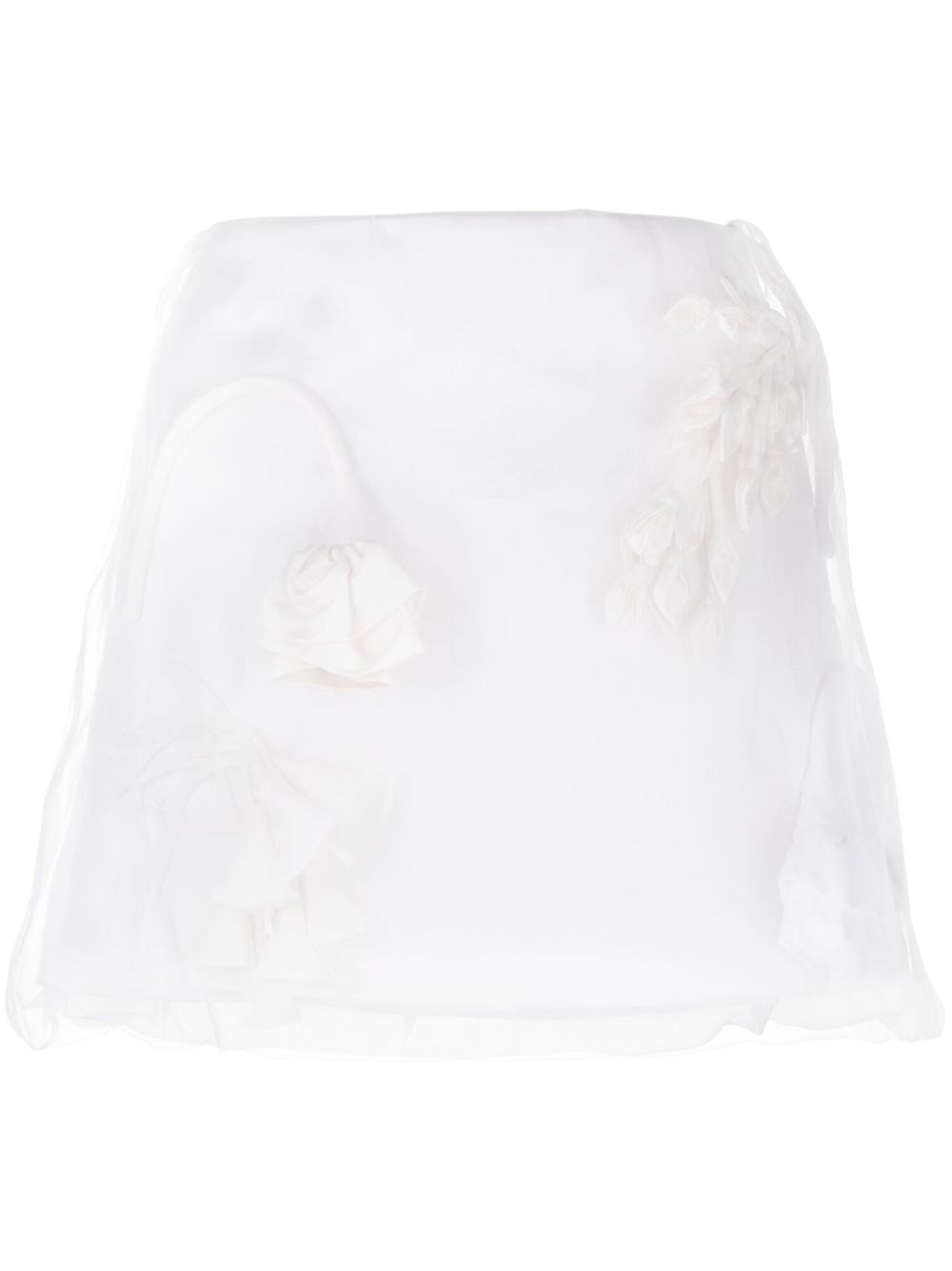 Prada floral-appliqué silk miniskirt - White von Prada