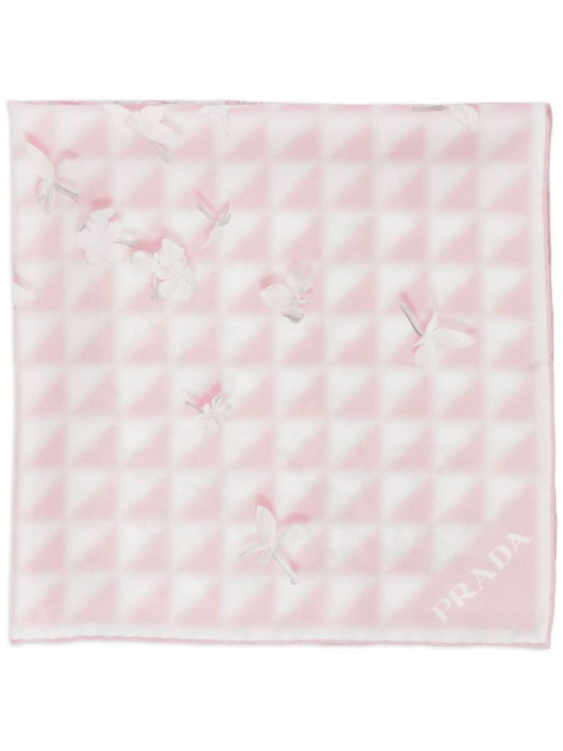 Prada floral-print silk scarf - Pink von Prada