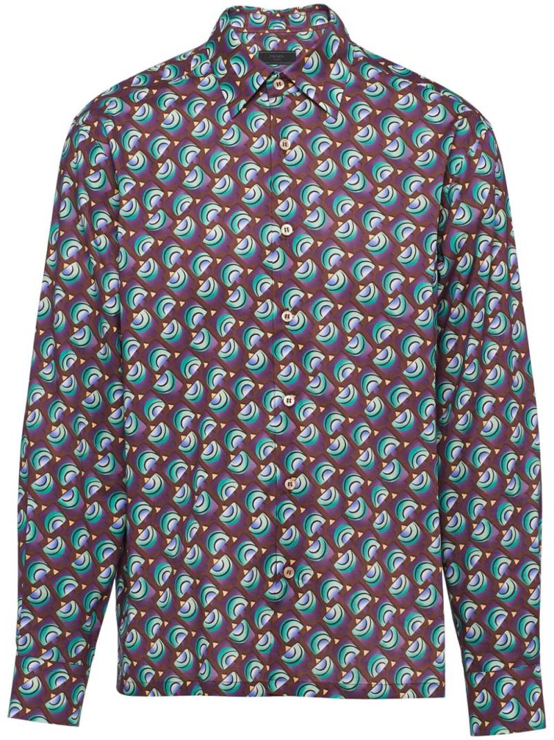 Prada geometric-print cotton shirt - Red von Prada