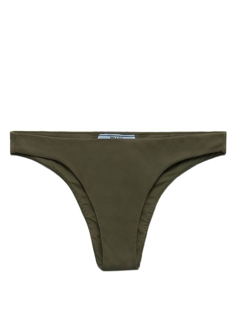 Prada high-cut fine-ribbed bikini bottoms - Green von Prada