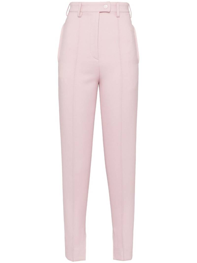 Prada high-rise natté trousers - Pink von Prada