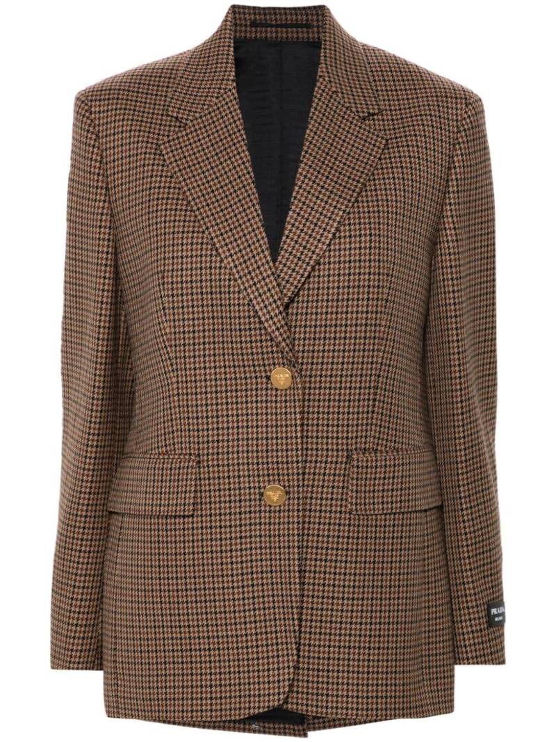 Prada houndstooth single-breasted blazer - Brown von Prada