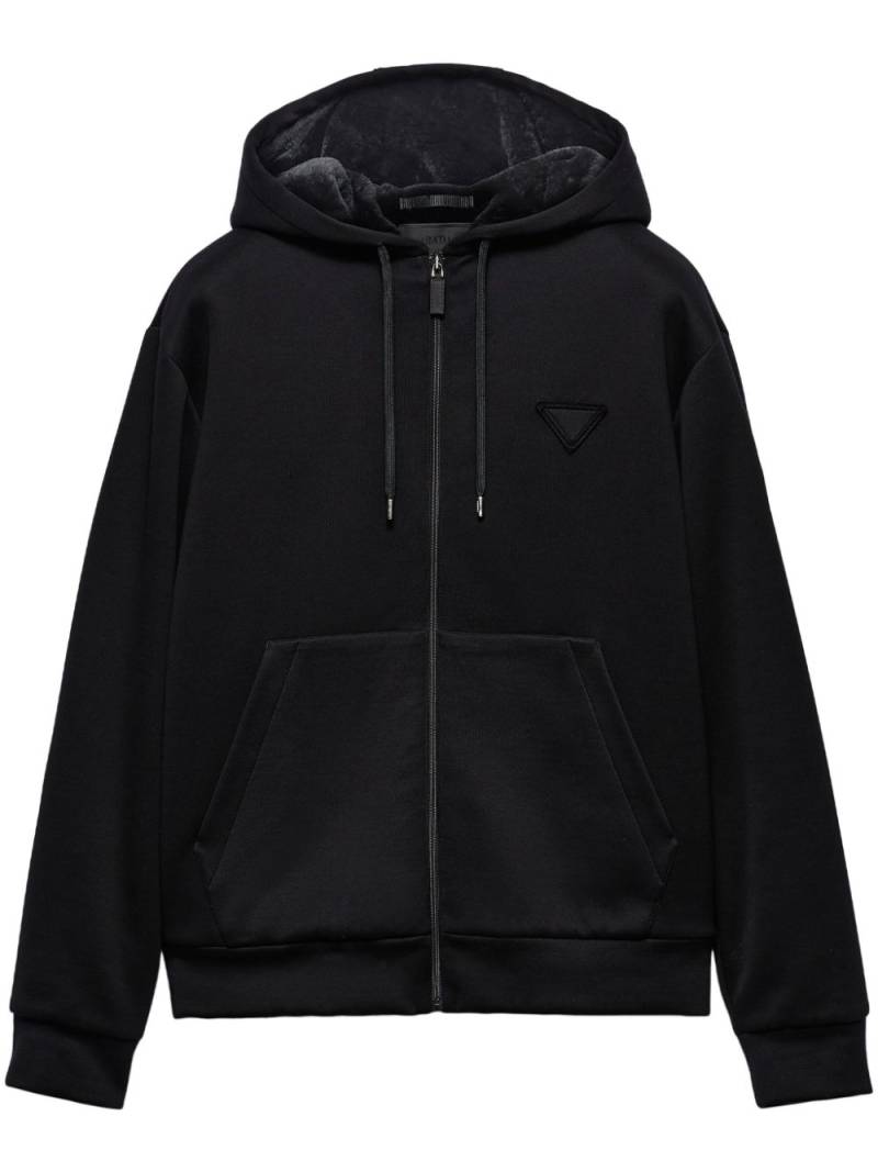 Prada jersey-texture hoodie - Black von Prada