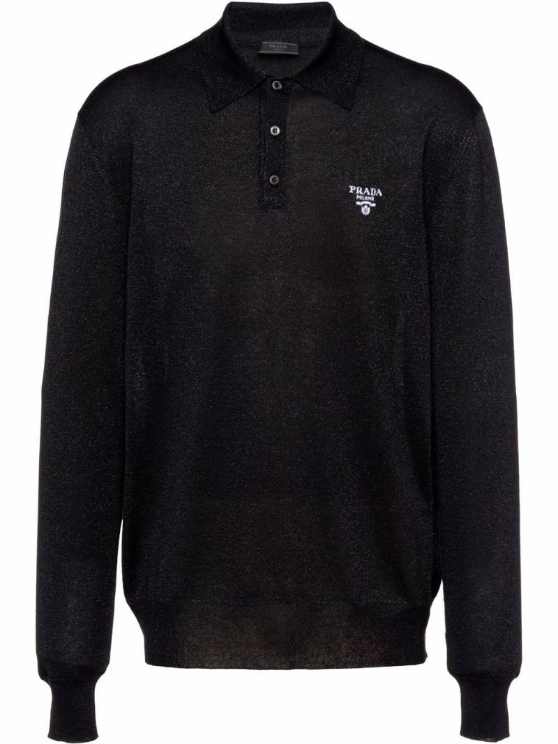 Prada knitted polo shirt - Black von Prada