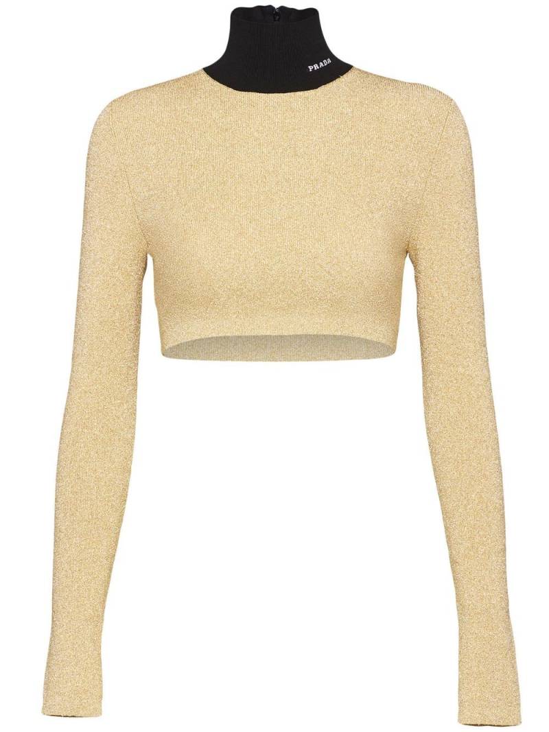 Prada roll-neck lamé jumper - Gold von Prada