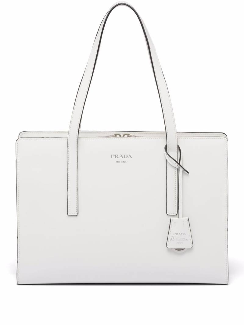 Prada large Re-Edition 1995 leather handbag - White von Prada