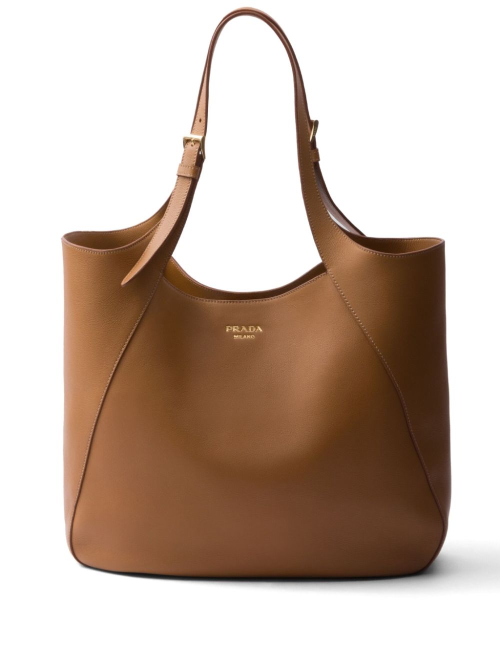 Prada large leather tote bag - Brown von Prada