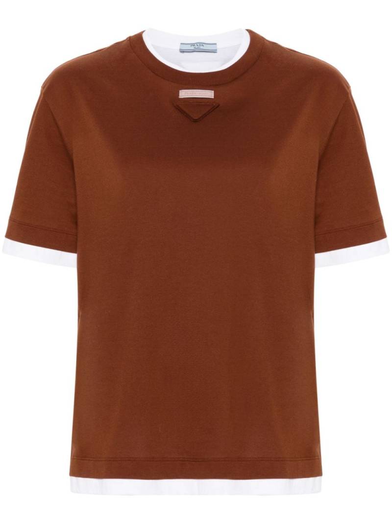 Prada layered cotton T-shirt - Brown von Prada