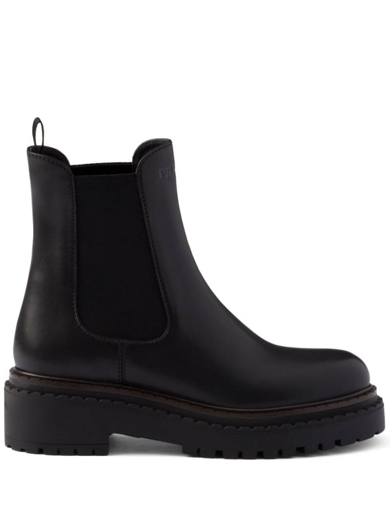 Prada leather Chelsea boots - Black von Prada